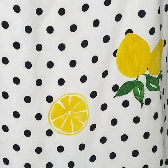 Lovers + Friends Womens Jen Dress Size M Lemon Polka Dot Shift Revolve White NWT - Picture 4 of 10